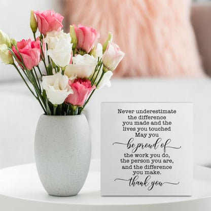 Inspirational Retirement Gift Office Desk Decor White Wooden Box Sign - color: White0378