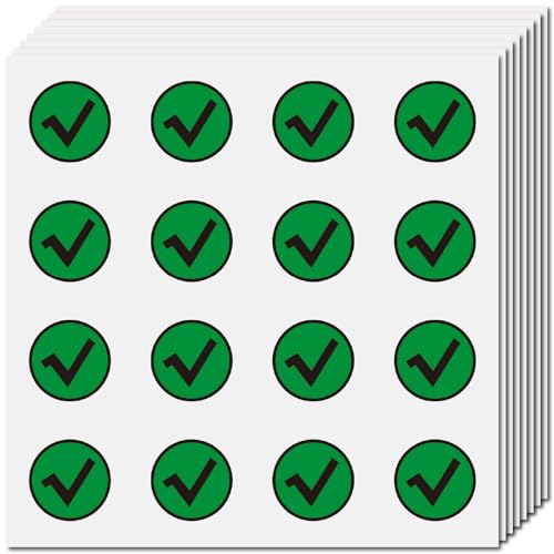 CREATCABIN 128Pcs Green Check Stickers Check Mark Sticker Circle Vinyl Decals Helmet Decals Self-Adhesive for Scrapbooking Crafts Water Bottles Teacher Calendar Laptop Diary Luggage Cup 0.98 Inch - style: Green Check