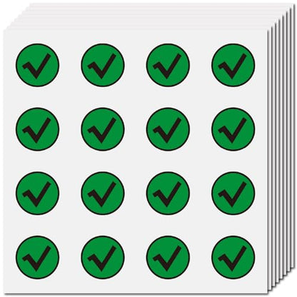 CREATCABIN 128Pcs Green Check Stickers Check Mark Sticker Circle Vinyl Decals Helmet Decals Self-Adhesive for Scrapbooking Crafts Water Bottles Teacher Calendar Laptop Diary Luggage Cup 0.98 Inch - style: Green Check