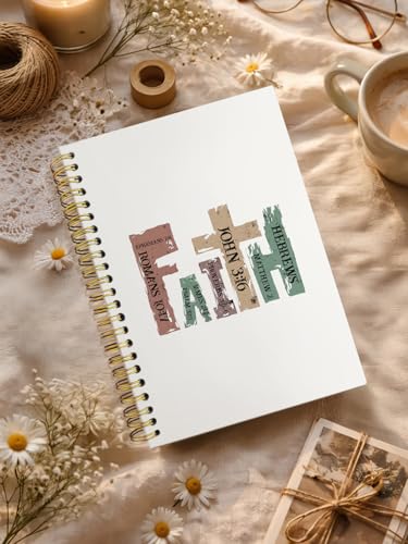 Christian Religious Journal Notebook for Women,Christian Faith Gifts for Women Teen Girls Daughter,Church Journal for Notes Taking,Inspirational Bible Hardcover Spiral Notebook 5.5x8.3 Inch - color: FAITH