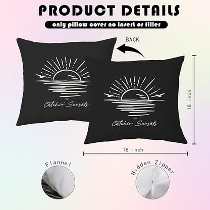 Catchin' Sunsets Throw Pillow Cover 18x18 inch - color: Beach03
