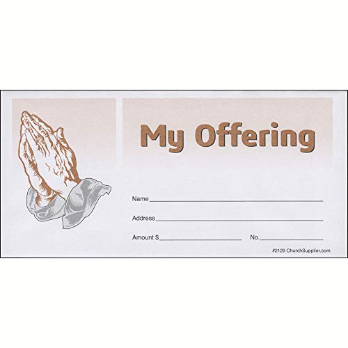 My Offering Praying Hands Envelopes, Package of 200, Every Sunday Pew Envelopes