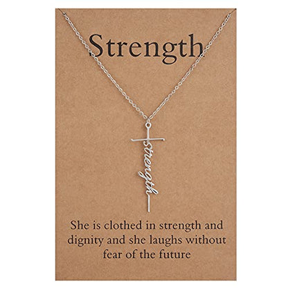 Lcherry Faith Cross Pendant Necklace for Women Religious Christian Jewelry Birthday Christmas Gifts for Women - style: 3-strength