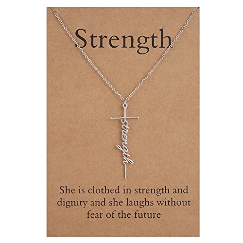 Lcherry Faith Cross Pendant Necklace for Women Religious Christian Jewelry Birthday Christmas Gifts for Women - style: 3-strength