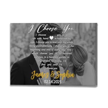 Ipplee Custom Canvas Print with Your Photo, I Choose You for Couple - color: Design 02