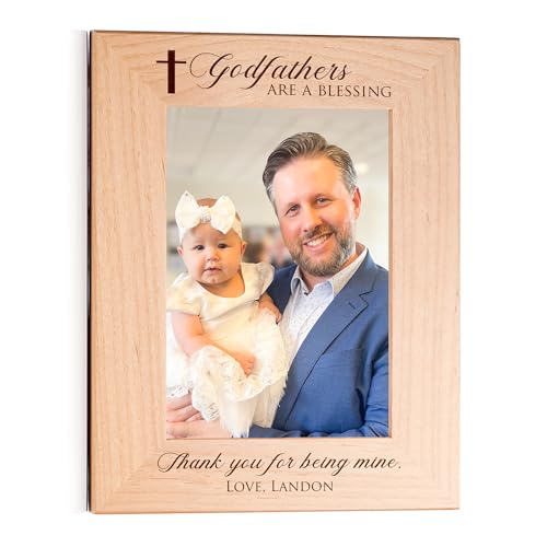 Lifetime Creations Personalized Godfather Picture Frame: Engraved Godfather Gift, Holds 5x7 Photo (Portrait) - color: Custom - Godfathers, size: 5" x 7" Portrait