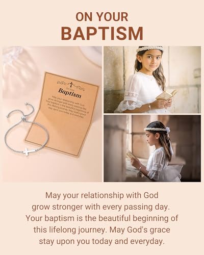 Cross Bracelet Baptism Confirmation Gifts for Girls Women - style: Baptism