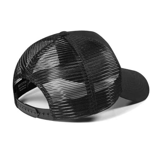 Baseball Cap, American Flag Trucker Hat for Men Women, Breathable Adjustable Fit Outdoor Mesh Snapback Hats - color: Black/White Flag