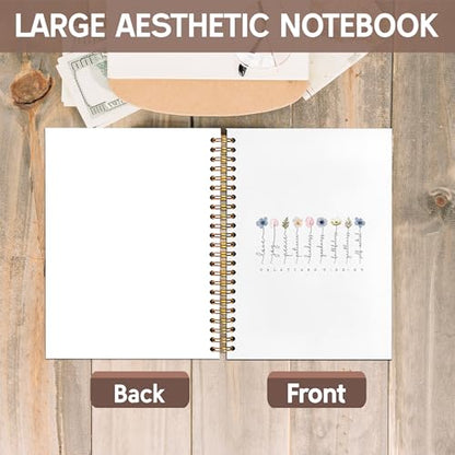 KAOWT Bible Christian Notebook Journal, Christian Gifts for Women, Bible Notebooks for Note Taking, Fruit of the Spirit Floral Journaling Notebook, Hardcover Spiral Notebook 5.5x8.3 - color: notbook bible-flower