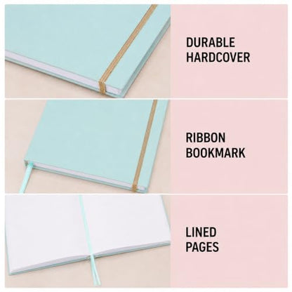 WORLD TRAVELER Large Lined Journal Notebook 256 Ruled White & Ivory Pages - color: Bookcloth Notes