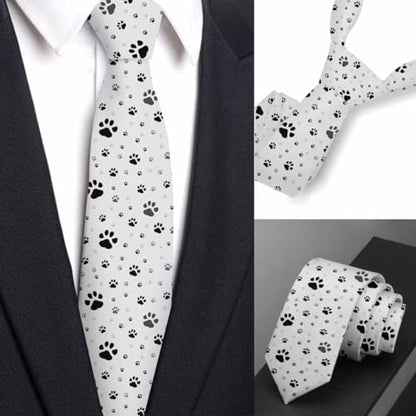 funny Ties for Men Business Novelty Men's Neckties for Festival Holiday Party Valentine's Day Wedding Christmas - color: Cute Paws