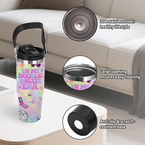30oz In My Double Digits Era Tumbler with Handle,10-Year-Old Birthday Gift - color: Digits Era1