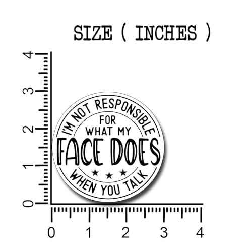 (3Pcs) I'm Not Responsible for What My Face Does When You Talk Sticker Funny Motivational Sayings Decals Decorate Books Laptop Phone Water Bottles Kindles Tumbler Waterproof Vinyl Stickers 3" Inch - color: I'm Not Responsible for What My Face Does When Yo