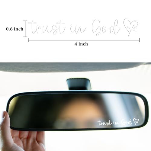 3Pcs Trust In God Mirror Stickers, Jesus Christian Decals for Car (White) - color: White Trust in God