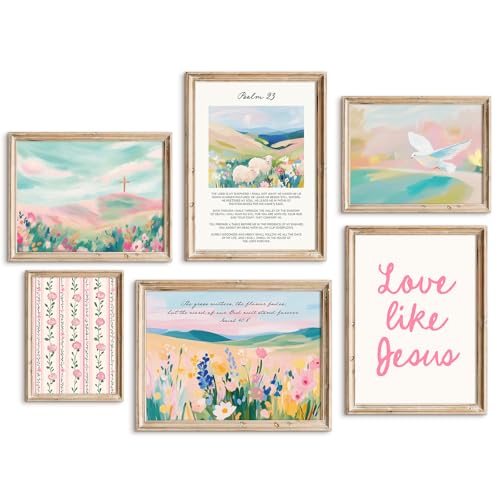 Pastel Pink Christian Wall Art Bible Verse Preppy Canvas Wall Decor Girl Trendy Christian Poster Aesthetic Floral Scripture Prints Cute Religious Pictures for Girls Room Bedroom 12x16x6 Inch Unframed - color: Flower Bird Art, size: 12''x16'' Unframed
