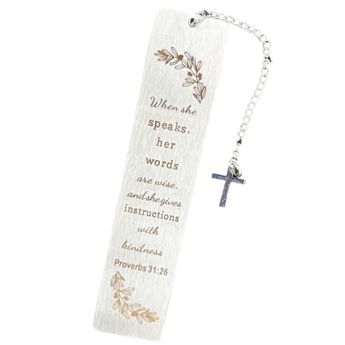 Bible Bookmarks Book Markers, Metal Christian Bookmark Gift Accessories (Proverbs 31:26) - style: Proverbs 31:26