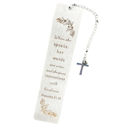 Bible Bookmarks Book Markers, Metal Christian Bookmark Gift Accessories (Proverbs 31:26) - style: Proverbs 31:26