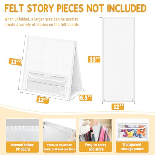 AKAYOK Foldable Felt Board for Toddlers, Double-Sided Flannel Board, White - color: 33" x 12"-Foldable & Expands-White