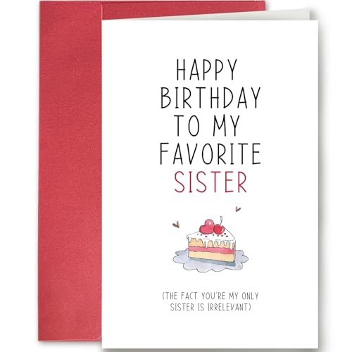 Funny Birthday Card for Sister, Sister Birthday Card, Sibling Birthday Card, Happy Birthday To My Favorite Sister Card - color: #95