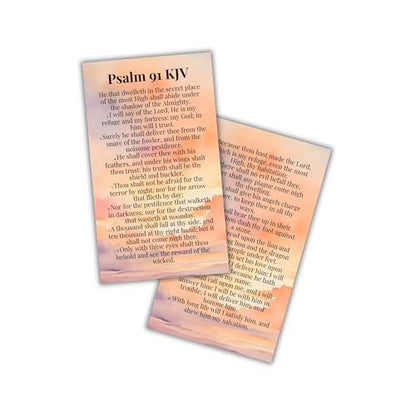 Lashicorn Psalm 91 Full Bible Verse KJV Wallet Card 50pk 2x3.5” Encouragement King James Version Fundamentalist Memory Scripture Bulk Handout