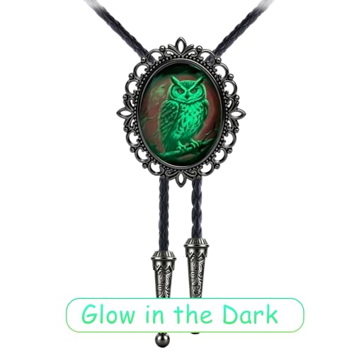 GelConnie Gothic Bolo Tie for Men Women 3D Art Western Cowboy Necktie - color: Owl Bolo Tie