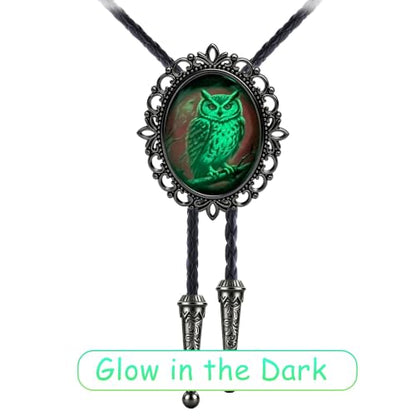 GelConnie Gothic Bolo Tie for Men Women 3D Art Western Cowboy Necktie - color: Owl Bolo Tie