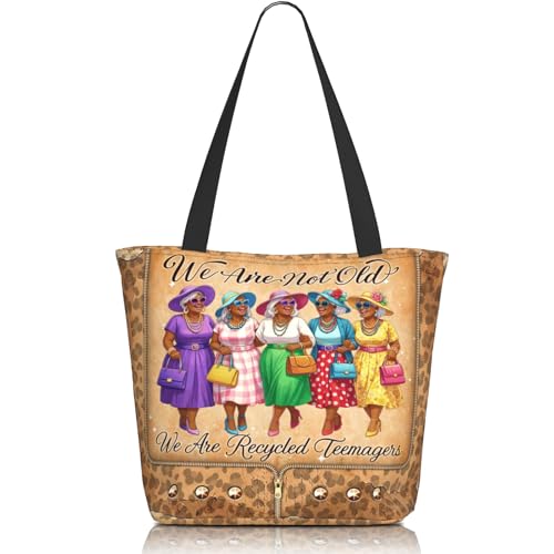 Tote Bag For Women, Tote Bag With Zipper Large Shoulder Bag For Women Travel, Work, Office, College, Nursing - color: Black Woman
