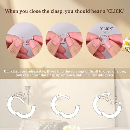 LAZA 925 Sterling Silver Earrings for Women Huggies Hoop Gold Earrings - color: Blue Earrings