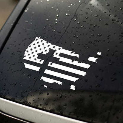 American Flag with Cross Jesus Christian Cross Vinyl Decal, Christ Religious Sign for Car Bumper Truck Tumbler RV Vans SUV Window Jeep Trucks Cars, Inspirational Faith Gift Idea (6.5 x 4 in) - style: American Flag with Cross