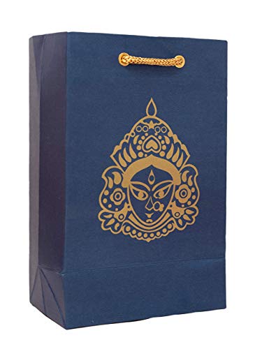 Desi Favors Durga Mata Paper Bags - Indian Gifts, Durga, Party Favor, Goodie Bags - Small (5x3x8 Inch) for Diwali, Pooja, Housewarming, Wedding Return Gifts (Pack of 8) - style: Durga Mata Paper Bags