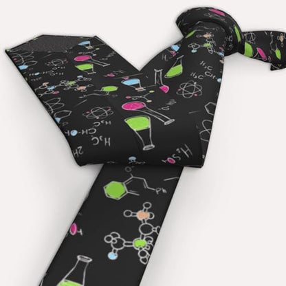 Men's Neckties, Novelty Printed Skinny Tie for Work Casual Party - color: Science Chemistry