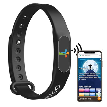 Bible Verse Bracelets – Silicone NFC-Enabled Faith Bracelet for Women & Men, 8 Colors Representing Emotions - color: Night-Black(All Glory to God)