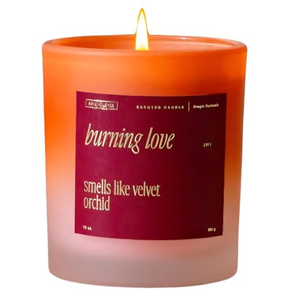 Benevolence LA Burning Love Scented Candles | 10 oz, 40-50 Hour Burn, Love Candle for Women | Romantic Gifts for Women and Men | Gift for Husband, Wife, Girlfriend | Christmas Candles - Velvet Orchid