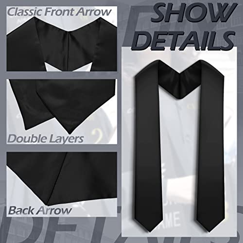 Geyoga 24 Pcs Graduation Stole Bulk Sublimation Blank 70 in - color: Black