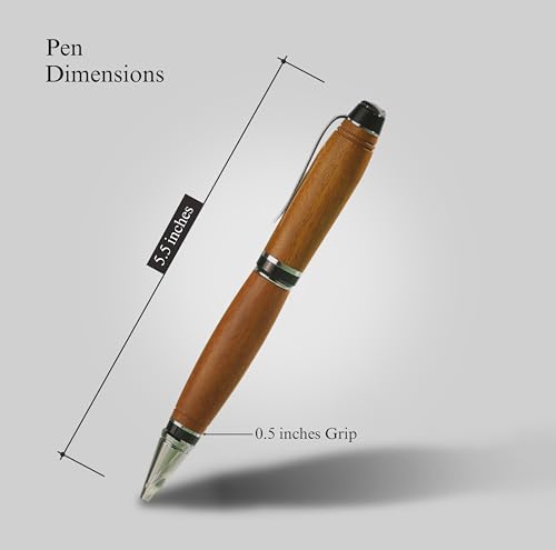 Hand Crafted Masonlin Series Ballpoint Luxury Pen, Rosewood With Black Titanium Fine Writing Instrument, Elegant Writing Pen With Gift Box - color: Natural