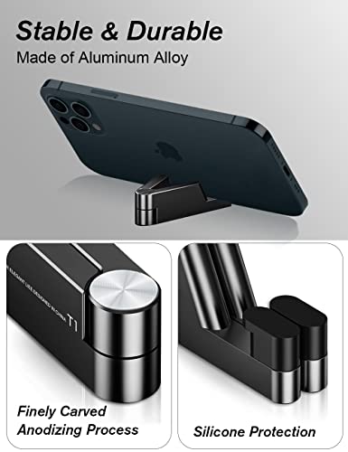 MONEER Cell Phone Stand, Phone Stand for Desk, Foldable & Portable iPhone Stand, Cell Phone Holder Desk Compatible with All Mobile Phone, iPhone, iPad mini, Tablet 4-10.5" (Black) - color: Black