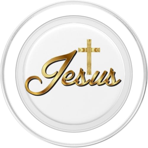 Christian Gift Idea Jesus Cross Faith Bible Gold White Mary PopSockets PopGrip for MagSafe - style: Magnetic PopGrip