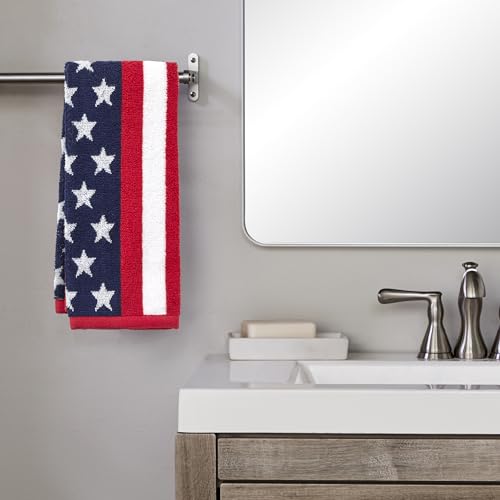 SKL Home American Flag Hand Towel Set-2pc, 100% Cotton, Reversible, Multi - color: American Flag
