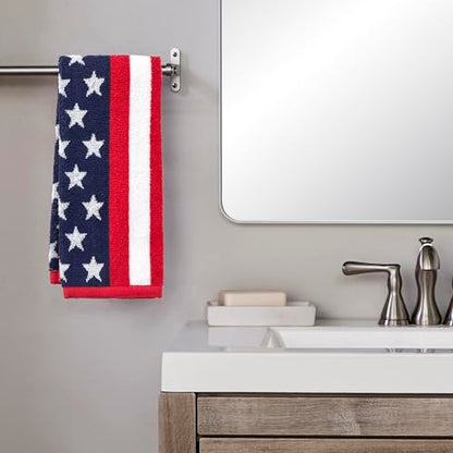 SKL Home American Flag Hand Towel Set-2pc, 100% Cotton, Reversible, Multi - color: American Flag