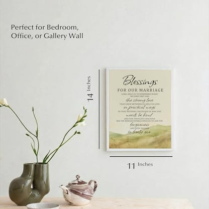Blessings for Our Marriage Prayer Wall Art Print, 11x14 Framed - size: 14"L x 11"W, style: White Framed