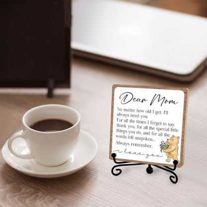 Dear Mom Inspirational Quote Sign, Winnie Appreciation Gift for Mother - style: Dear mom