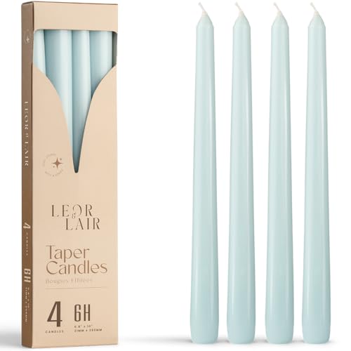Leor & Lair Light Blue Candlesticks, 12 Pack, 10" Tall Taper Candles - color: Light Blue