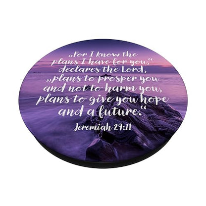 Bible Verse Jeremiah 29 11 Religious Gift Faith Christian PopSockets Adhesive PopGrip - style: Adhesive PopGrip