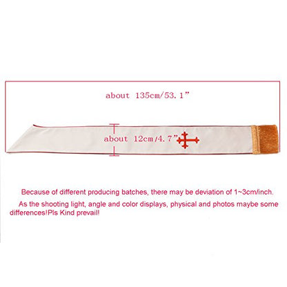 BLESSUME 1PC Clergy Mass Stole Cross Embroidered Wedding Stole - color: White/Red