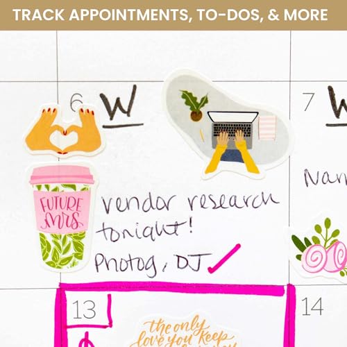 bloom daily planners New Engagement/Wedding Planning Stickers Variety Pack - 6 Sheets, 390+ Hand-Dawn Illustrations and Phrases Per Pack - style: New Engagement/Wedding Planning