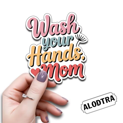 (3PCS) Wash Your Hands, Love Mom Vinyl Sticker Pack Durable Waterproof Stickers for Laptop Water Bottle Car Bumper Phone Case - color: Wash Your Hands, Love Mom