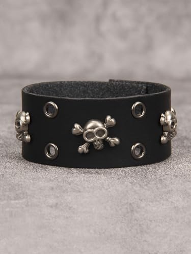 Jeilwiy Punk Rock Gothic Black Rivet Leather Spiked Necklace Collar Neckband Leather Choker Necklace for Women Mom Gifts Adjustable - color: HGB150-Black