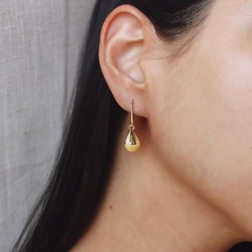14K Gold Earring Cross Waterdrop Butterfly Heart Knot Earrings for Women Gold Silver Cross Leverback Drop Gold Silver Teardrop Hoop Dangle Earring White Gold Dangle Drop Earring - color: Gold-Waterdrop Leverback Dangle Earring