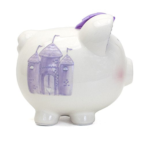 Child to Cherish Ceramic Piggy Bank for Girls, Fairytale Lavender - color: Fairytale Lavender