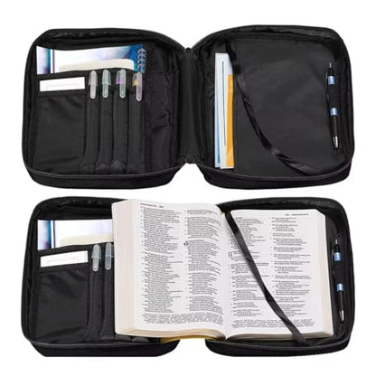 Coldinair Fire Water Football Bible Covers Bag for Men,Carrying Book Case Church Bag Bible Holder for Teens with Handle and Zippered Pocket - color: Fire Water Football